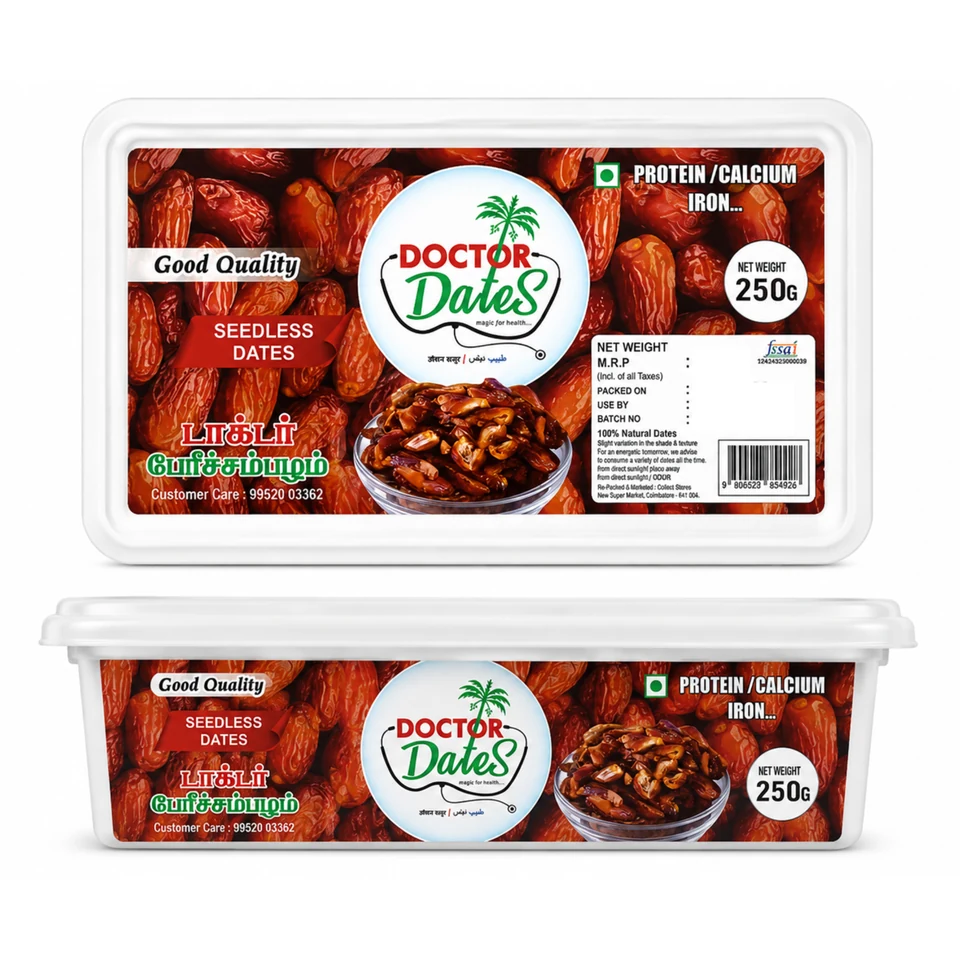 Doctor Dates Seedless Dates 250 g pack